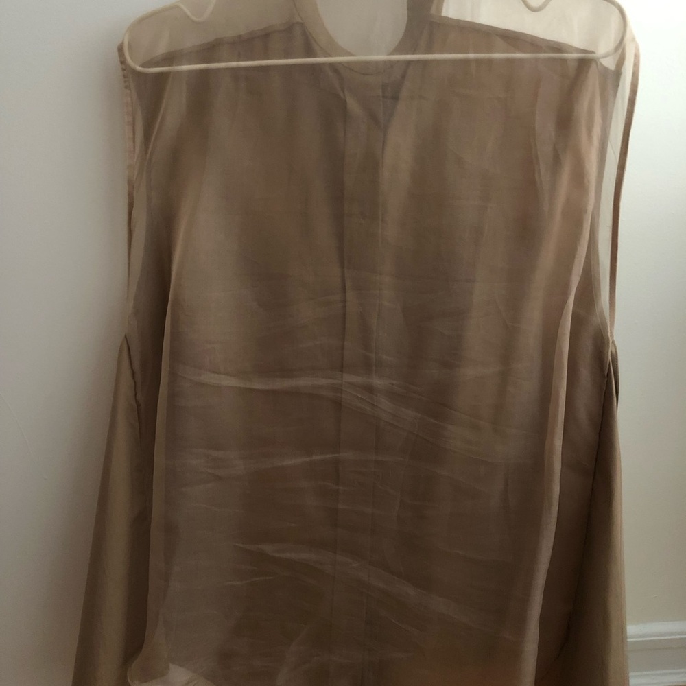 Derek Lam Blouse - Tan with chiffon sheer back